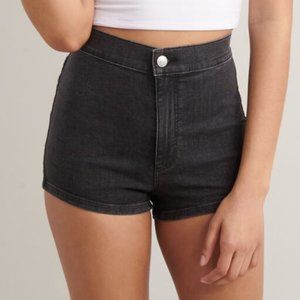 Garage High Waisted Black Roller Shorts
